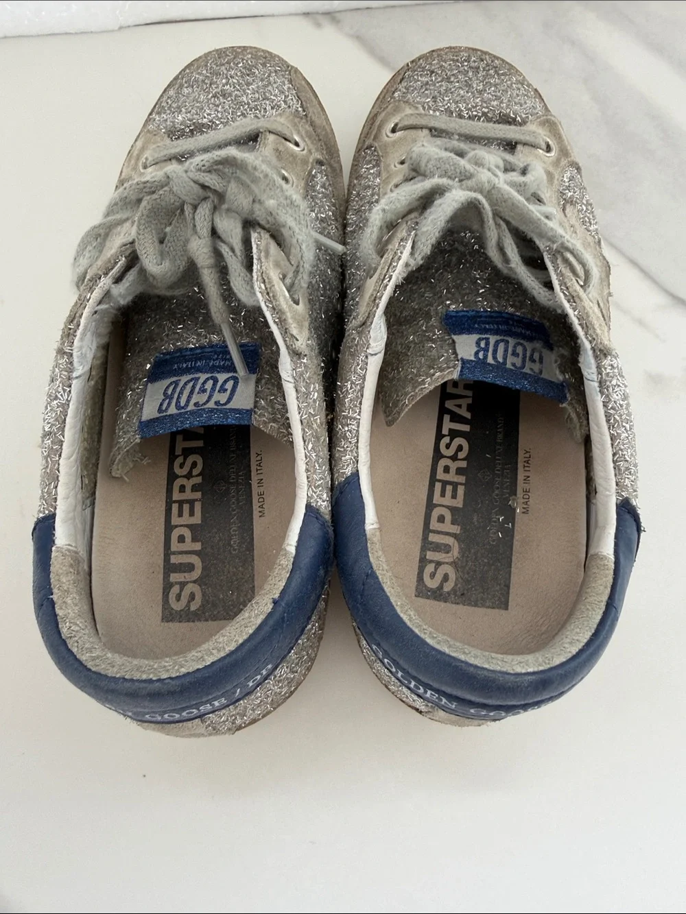 Golden Goose superstar Silver Glitter Star Low-Top Sneakers
